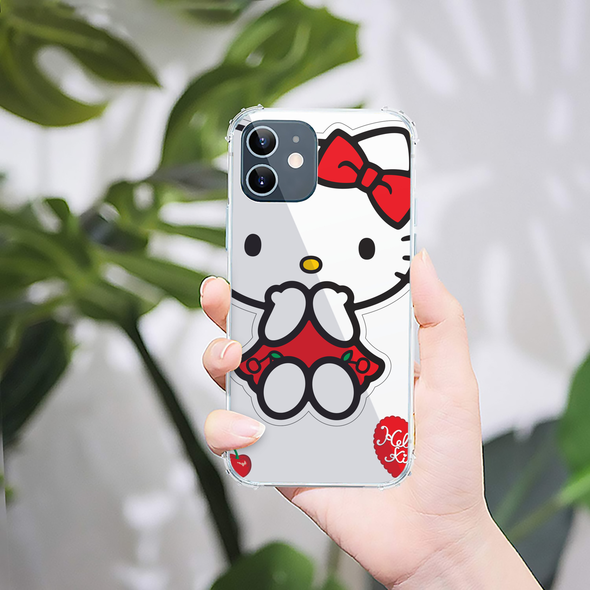 （画像用） Hello Kitty ハローキティ 【iPhone 12シリーズ対応】透明スマホケース（クリアソフトケース）